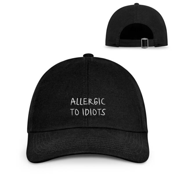 Allergic-Cap-Black - Organic Baseball Cap with Embroidery-16